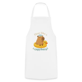 Flotte comme un capybara - Tablier de cuisine - blanc - Devant - AI Model Male 185 dark (185cm)