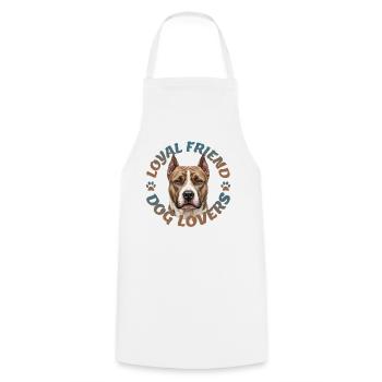 Amis fidèles, amoureux des chiens - Tablier de cuisine - blanc - Devant - AI Model Male 185 dark (185cm)
