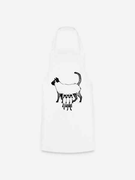 SIAMES CAT - MOTHER - Cooking Apron - white