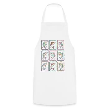Haifisch Tropischer Ozean-Stempel TShirt Süßer Hai - Kochschürze - Weiß - Vorne - AI Model Male 185 dark (185cm)