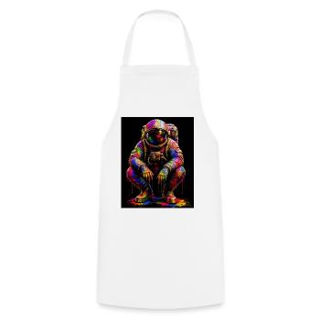 Colorful Space Astronaut - Cooking Apron - white - Front - AI Model Male 185 dark (185cm)