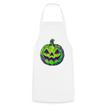 Green Purple Halloween Mosaic Pumpkin - Cooking Apron - white - Front - AI Model Male 185 dark (185cm)