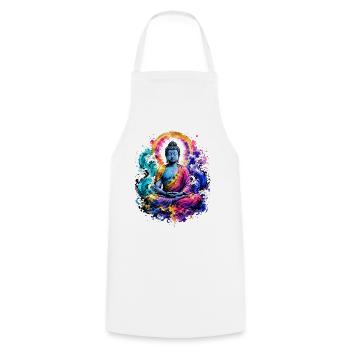 Buddha Wave Meditation Art - Cooking Apron - white - Front - AI Model Male 185 dark (185cm)