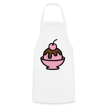 Sundae Cherry Artwork - Cooking Apron - white - Front - AI Model Male 185 dark (185cm)