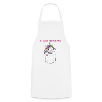 Une licorne dans votre poche - Tablier de cuisine - blanc - Devant - AI Model Male 185 dark (185cm)