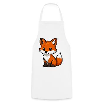 Retro Pixel Fox Cuddly Fox - Cooking Apron - white - Front - AI Model Male 185 dark (185cm)