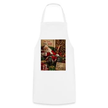 Le Père Noël retraité définit bon humour coquin - Tablier de cuisine - blanc - Devant - AI Model Male 185 dark (185cm)