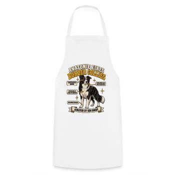 Anatomie eines Border Collies - Kochschürze - Weiß - Vorne - AI Model Male 185 dark (185cm)