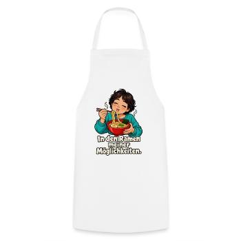 Ramen-Wortspiel – Frau - Kochschürze - Weiß - Vorne - AI Model Male 185 dark (185cm)