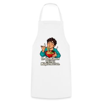 Ramen-Wortspiel – Mann - Kochschürze - Weiß - Vorne - AI Model Male 185 dark (185cm)