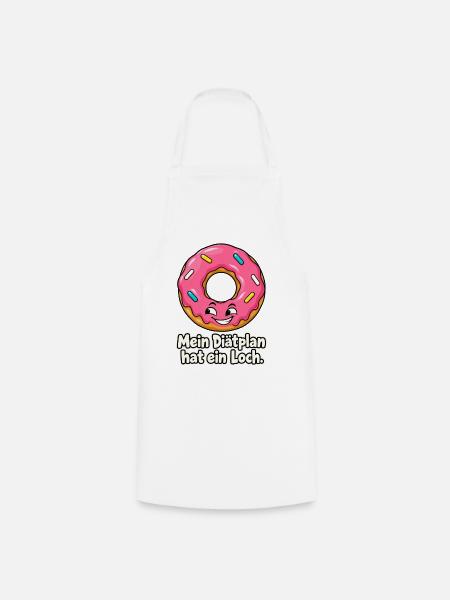 Donut mit Diätlücke - Kochschürze - Weiß