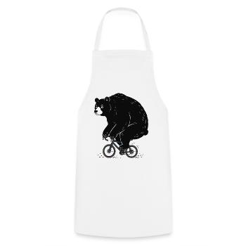 Gravel Bike Bear – lustiger Radfahrer - Kochschürze - Weiß - Vorne - AI Model Male 185 dark (185cm)