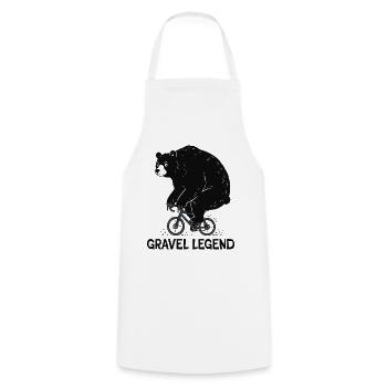 Gravel Legend – Funny Bear Cyclist - Kochschürze - Weiß - Vorne - AI Model Male 185 dark (185cm)