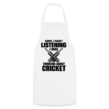 Lustiger Cricketspieler, Bowler, Schlagmann, Liebhaber, Sport - Kochschürze - Weiß - Vorne - AI Model Male 185 dark (185cm)