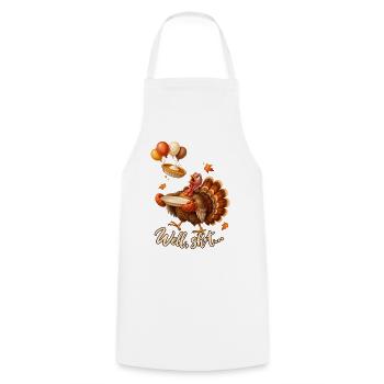 Thanksgiving Truthahn Kürbiskuchen Lustiger Spruch - Kochschürze - Weiß - Vorne - AI Model Male 185 dark (185cm)