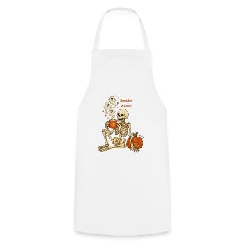 Gruseliger und gemütlicher Halloween-Skelettkaffee - Kochschürze - Weiß - Vorne - AI Model Male 185 dark (185cm)