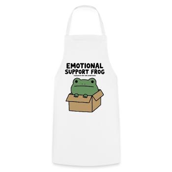 Emotionaler Unterstützungsfrosch - Kochschürze - Weiß - Vorne - AI Model Male 185 dark (185cm)