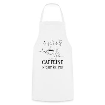 Kaffee Herz Nacht Schicht - Kochschürze - Weiß - Vorne - AI Model Male 185 dark (185cm)