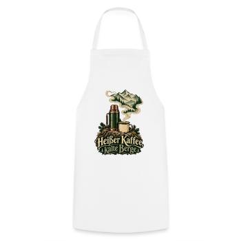 Heißer Kaffee, kalte Berge - Kochschürze - Weiß - Vorne - AI Model Male 185 dark (185cm)