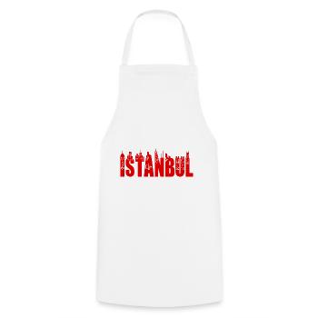 Istanbul Türkei iMond Sternn rot - Kochschürze - Weiß - Vorne - AI Model Male 185 dark (185cm)