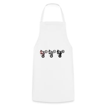 motocross - Tablier de cuisine - blanc - Devant - AI Model Male 185 dark (185cm)