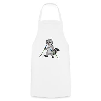Nordic Walking Comic Raccoon - Tablier de cuisine - blanc - Devant - AI Model Male 185 dark (185cm)