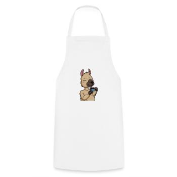 Lama drinks coffee - coffee drinker - Cooking Apron - white - Front - AI Model Male 185 dark (185cm)