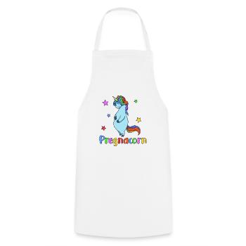 Schwangeres Einhorn - Pregnacorn - Kochschürze - Weiß - Vorne - AI Model Male 185 dark (185cm)