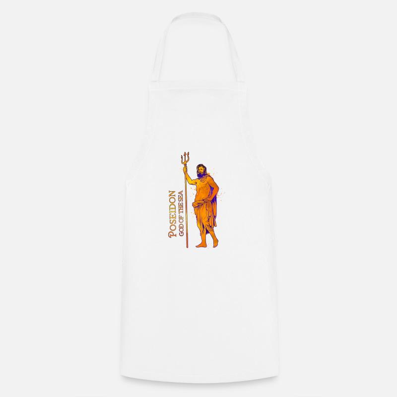 Dieu de la mer - Poséidon - Tablier de cuisine - blanc