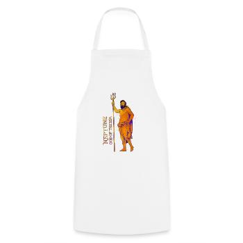 God of the Sea - Neptune - Cooking Apron - white - Front - AI Model Male 185 dark (185cm)