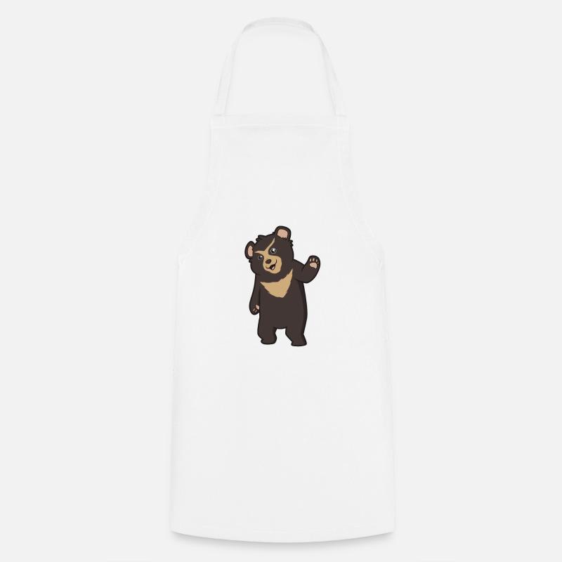 Kawaii Spectacled Bear - Cooking Apron - white
