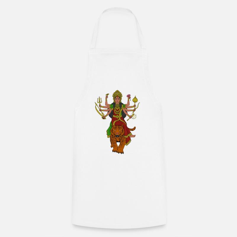 Dieu hindou - Durga - Tablier de cuisine - blanc