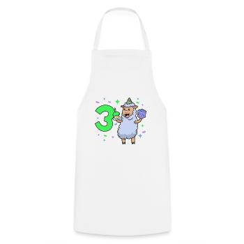 With sheep - girl birthday 3 years - Cooking Apron - white - Front - AI Model Male 185 dark (185cm)