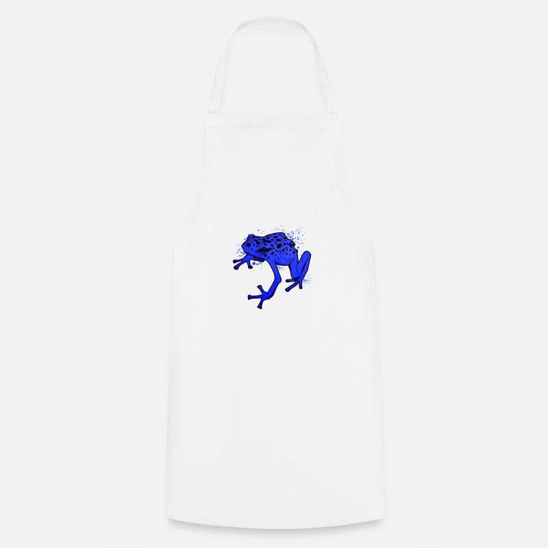Frosch Zeichnung - Blauer Pfeilgiftfrosch - Kochschürze - Weiß