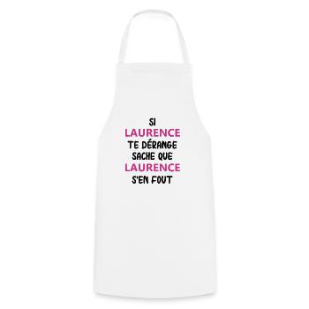 Si laurence te dérange sache que laurence - Tablier de cuisine - blanc - Devant - AI Model Male 185 dark (185cm)