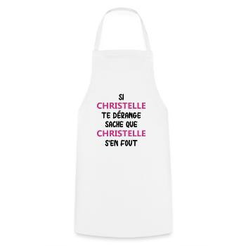 Si christelle te dérange sache que christelle - Tablier de cuisine - blanc - Devant - AI Model Male 185 dark (185cm)