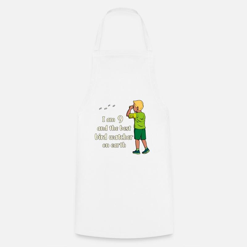 I'm 9 - Boy Birdwatching - Cooking Apron - white