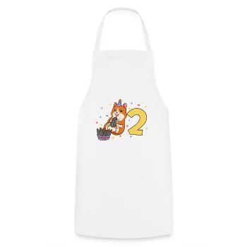 With hamster - children's birthday 2 years - Cooking Apron - white - Front - AI Model Male 185 dark (185cm)