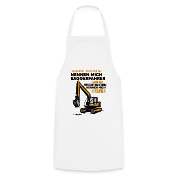 T-shirt des ouvriers du bâtiment • Baggerfahrer • Cadeau maçon - Tablier de cuisine - blanc - Devant - AI Model Male 185 dark (185cm)