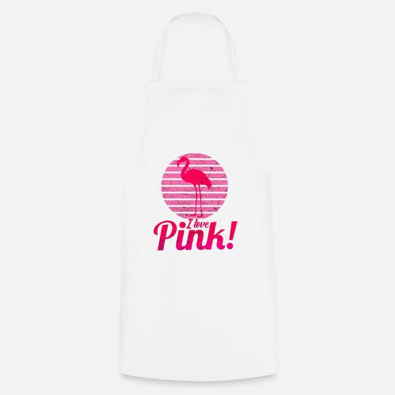 Flamant rose - Tablier de cuisine - blanc