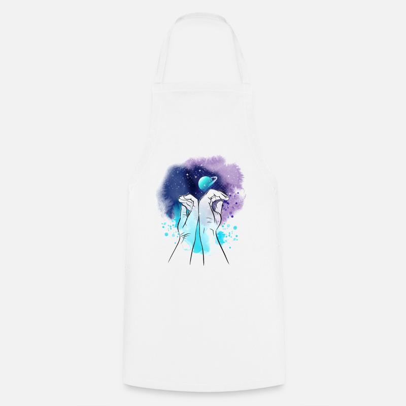 Galaxy hands illustration - Cooking Apron - white