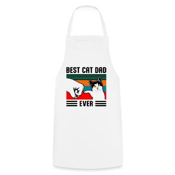 Beste Katze Papa jemals Faust Punch - Kochschürze - Weiß - Vorne - AI Model Male 185 dark (185cm)