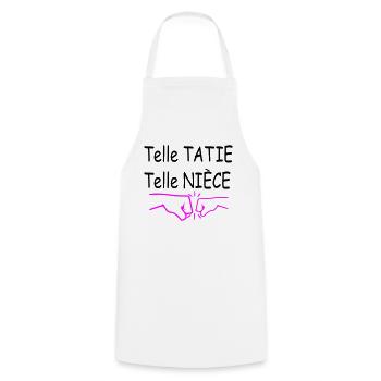 Telle Tatie Telle Nièce / message touchant - Tablier de cuisine - blanc - Devant - AI Model Male 185 dark (185cm)