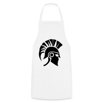 Sparta Spartanischer Krieger - Kochschürze - Weiß - Vorne - AI Model Male 185 dark (185cm)