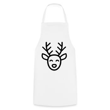renne de noel - Tablier de cuisine - blanc - Devant - AI Model Male 185 dark (185cm)