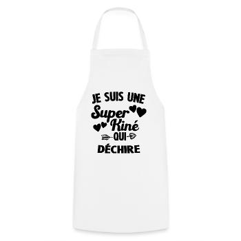 Je suis une Super kiné qui déchire - Tablier de cuisine - blanc - Devant - AI Model Male 185 dark (185cm)