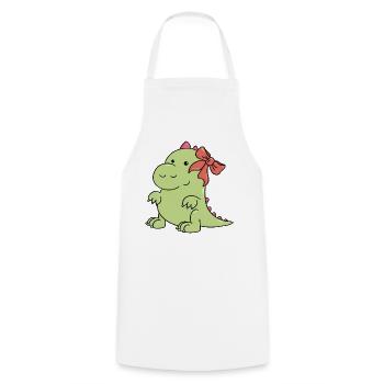 a little dinosaur at Christmas - Cooking Apron - white - Front - AI Model Male 185 dark (185cm)