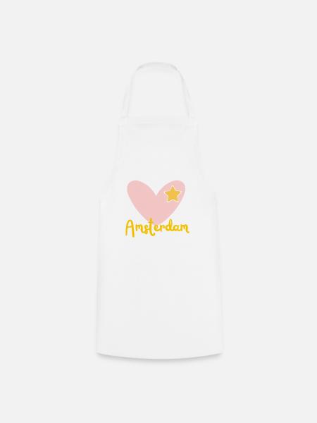 Amsterdam - Niederlande - Holland - Souvenir - Kochschürze - Weiß