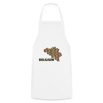 Fierté belge - Tablier de cuisine - blanc - Devant - AI Model Male 185 dark (185cm)