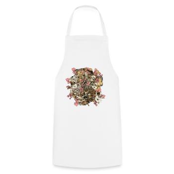 Flower Sixth Mix - Cooking Apron - white - Front - AI Model Male 185 dark (185cm)
